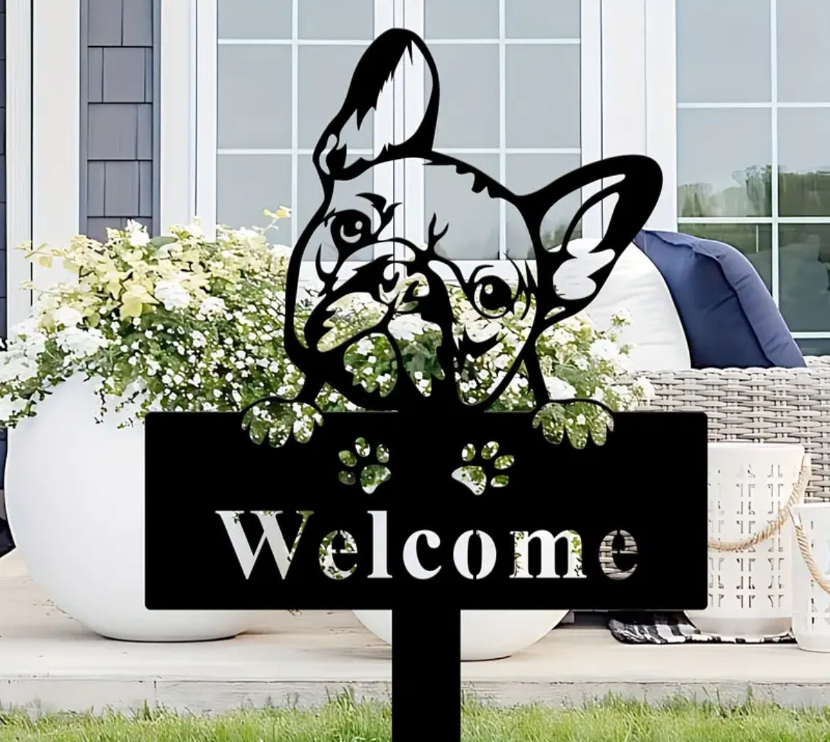 Frenchie Bulldog Welcome Yard Sign